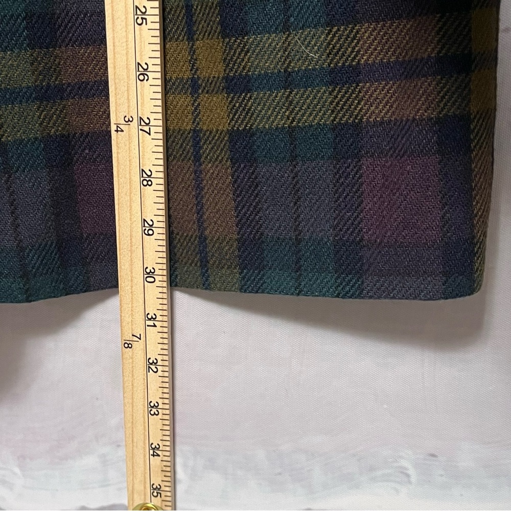 Vtg Requirements Wool Blend Blazer Womens Sz 16 Purple Green Tartan Plaid Jacket - Picture 15 of 16